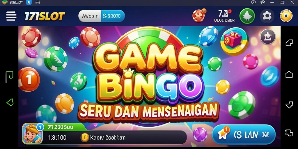 Tampilan gameplay Bingo yang menarik dan penuh warna di 171SLOT.