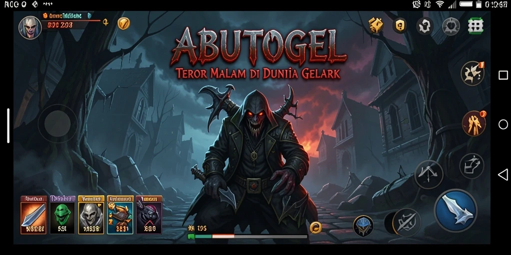 Tampilan menegangkan gameplay ABUTOGEL dengan suasana menyeramkan.
