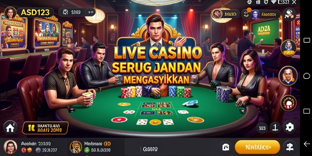 Gameplay seru dengan dealer langsung di Live Casino.