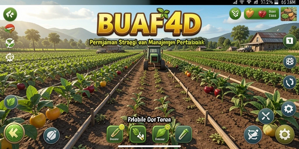 Menampilkan gameplay menarik BUAH4D dengan manajemen kebun strategis.