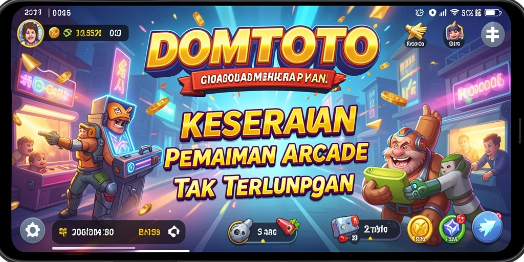 Tangkapan layar utama DOMTOTO menampilkan gameplay seru dan penuh aksi.
