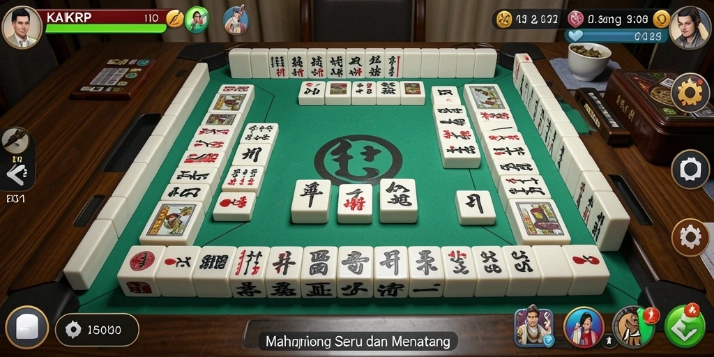Screenshot gameplay KAKRP menampilkan papan Mahjong yang menarik.