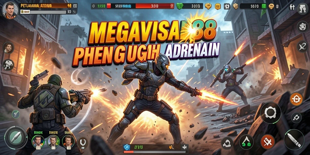 Screenshot gameplay MEGAVISA88 menampilkan aksi mendebarkan saat karakter bertarung.