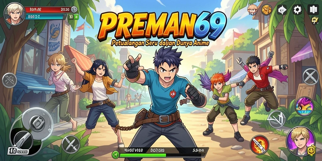 Tampilan gameplay seru dalam PREMAN69 dengan karakter anime menawan.