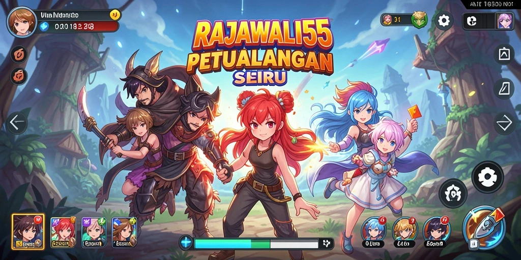 Tampilan permainan <strong>RAJAWALI55</strong> yang menampilkan pertarungan karakter anime.